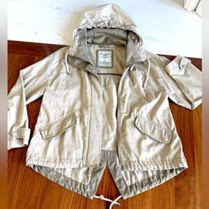 A&F Abercrombie & Fitch Jacket 🧥 Women Beige Hooded Utility Jacket Size S